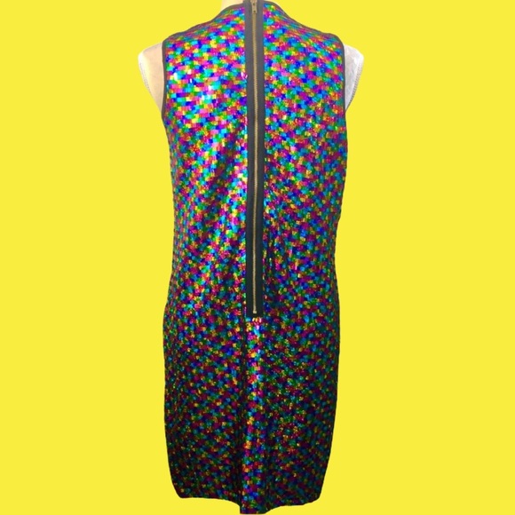 ASOS Rainbow Sequin Sleeveless Dress Sz 8 NWT - Picture 7 of 14